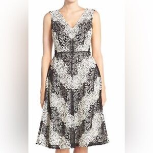 Adrianna Papell Black and White Lace Dress